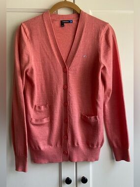 J.Lindeberg Pink Coral Button-Up Cardigan S